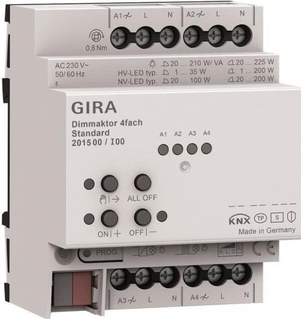 Gira Dimmaktor 4-f. REG KNX Secure 201500 (201500)