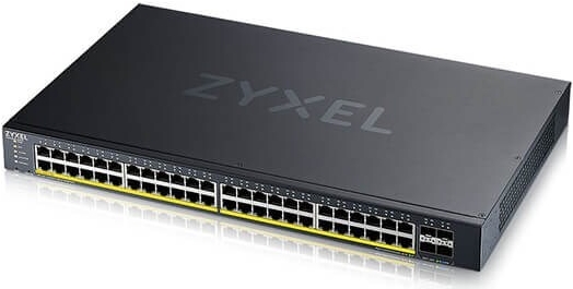 Zyxel 52-Port Smart Managed PoE+ Switch, 48x GbE PoE+ RJ45, 4x 10G SFP+, 375Watt PoE+, Hybrid Mode (Webmanaged und Cloudmanaged nutzbar) (XGS1935-52HP-EU0101F)