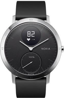Nokia Steel HR Smartwatch/Aktivitätstracker Black, Edelstahlgehäuse, Silikonarmband, Bluetooth, 40mm (HWA03/40/Black)