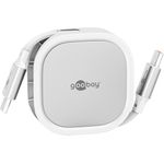 Wentronic goobay selbstaufrollendes USB-C Kabel ws/si 15W in robuster Gehäuse (77425)