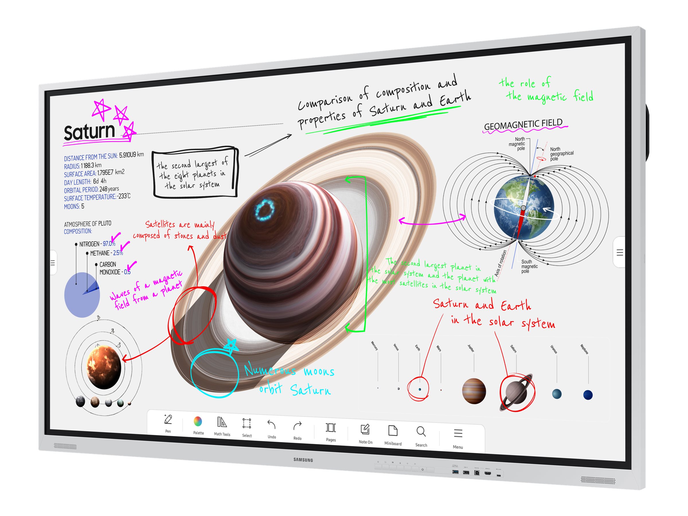 Samsung Flip Pro WM75B 75" 4K UHD Touch-Display Interaktives Whiteboard Hellgrau
