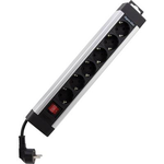 REV 0014612713 Steckdosenleiste mit Schalter 6fach Silber, Schwarz Schutzkontakt (0014612713)