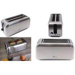 Little balance 4-Scheiben-Toaster Dual Inox, Edelstahl Gehäuse aus gebürstetem Edelstahl, 2 lange Schlitze - 1 Stück (LB 8697)
