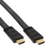 InLine® HDMI Flachkabel, High Speed HDMI® Cable with Ethernet, verg. Kontakte, schwarz, 3m (17005F)