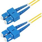 StarTech.com 3m (9.8ft) SC to SC (UPC) OS2 Single Mode Duplex Fiber Optic Cable, 9/125µm, Laser Optimized, 40G/100G Zipcord, Bend Insensitive, Low Insertion Loss (SMDOS2SCSC3M)