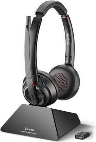 HP Poly Savi 8220 On-Ear DECT Bluetooth Headset Kabellos Schwarz