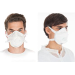 HYGOSTAR Dolomit Atemschutzmaske, Schutzstufe: FFP3 weiße PP-Einwegmaske, Atemventil verhindert Hitzestaus, - 10 Stück (29355)