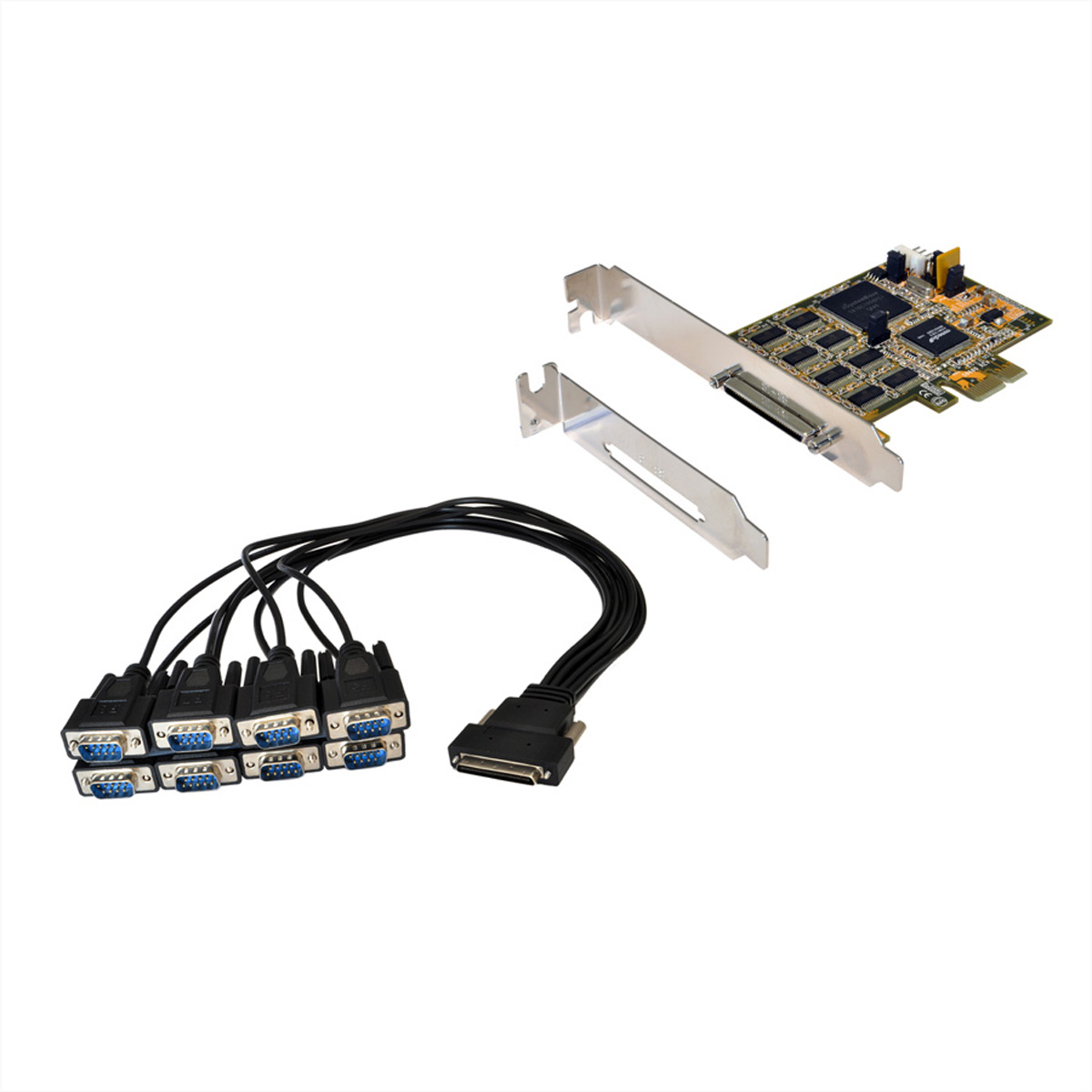 Exsys EX-44388 Serieller Adapter PCIe x1 RS-232 x8 Low-Profile