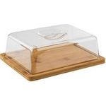 APS Bambus-Tablett mit Haube, 240 x 185 x 15 mm Tablett aus Bambus, Höhe: 15 mm, Haube aus glasklarem - 1 Stück (820)