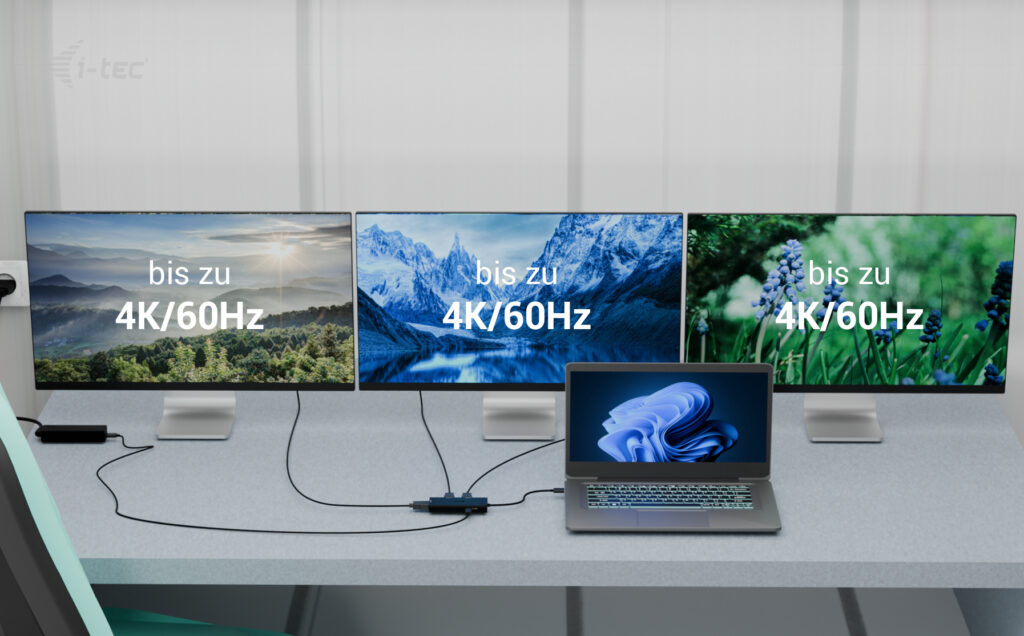 i-tec USB-C Triple Display Docking Station mit 3 x HDMI und 100 W Power Delivery Schwarz