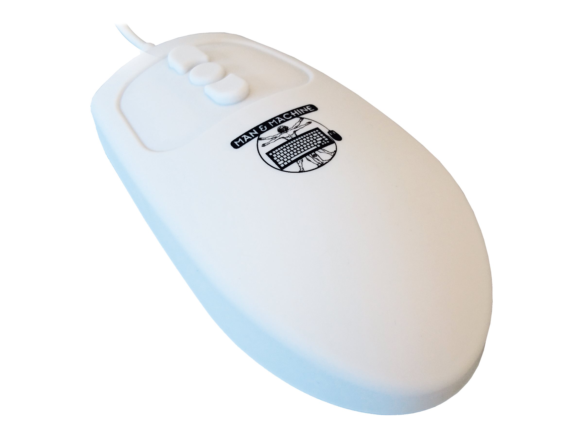 Man & Machine Mighty Mouse 5 Optische Maus Beidhändig IP68 USB Typ-A Weiß