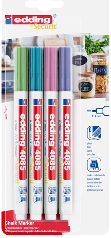 4085/4W - Kreidemarker 1-2 mm metallic 4er Pack (4-4085-4-1MET)