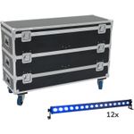 EUROLITE Set 12x LED IP T-Bar 16 QCL Leiste + Case mit Rollen (20000888)