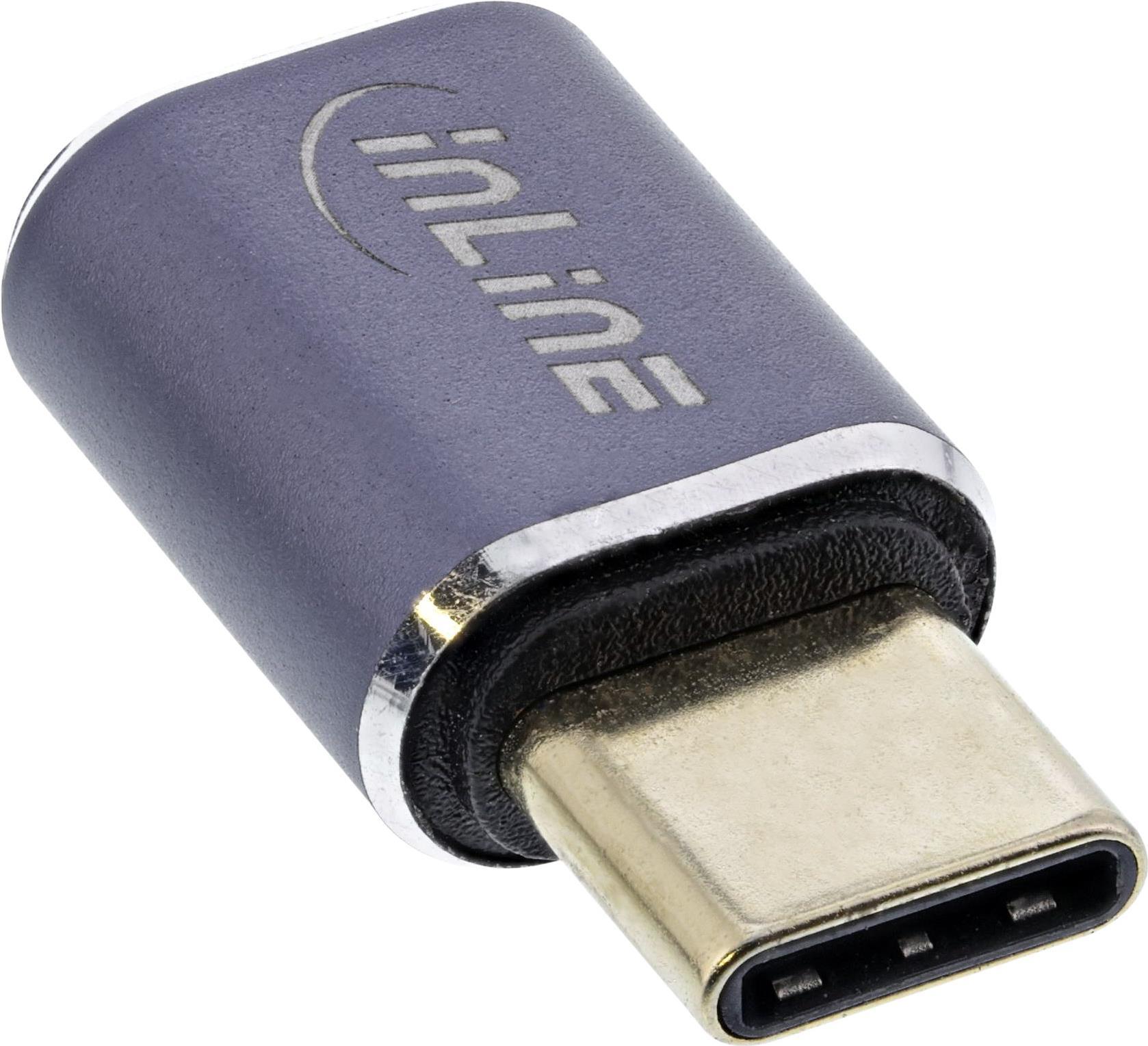 InLine® USB4 Adapter, USB Typ-C Stecker/Buchse, Aluminium, grau (35900A)