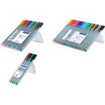 STAEDTLER Fineliner triplus, farbig sortiert, 10er Etui Strichstärke: 0,3 mm, dreieckig, DRY SAFE, Schaft silber - (334 SB10)