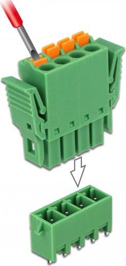 Delock Terminalblock Set für Platine 4 Pin 3,81 mm Rastermaß vertikal (65970)