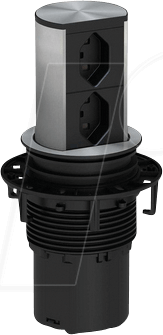 Bachmann ELEVATOR Verlängerungskabel 2 m 2 AC-Ausgänge Innenraum Edelstahl (928.024)