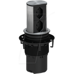 Bachmann ELEVATOR Verlängerungskabel 2 m 2 AC-Ausgänge Innenraum Edelstahl (928.024)