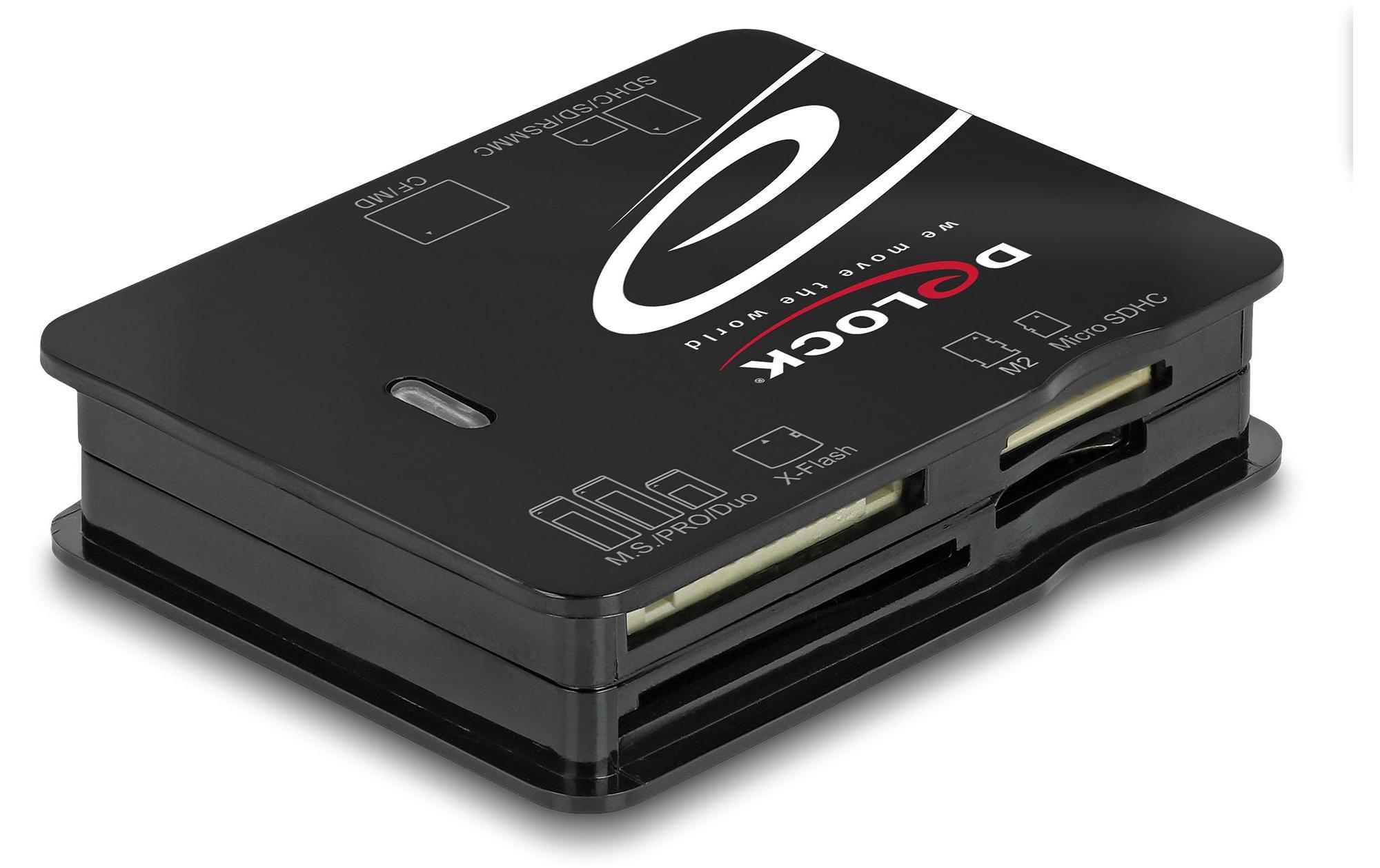 Delock 91007 USB 2.0 Kartenleser für CF, SD, microSD, MS, xD, M2 Schwarz