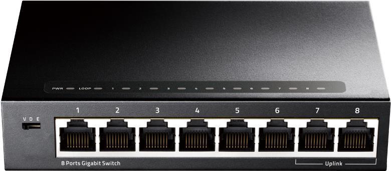 Cudy GS108 Netzwerk-Switch Gigabit Ethernet (10/100/1000) Schwarz (GS108)