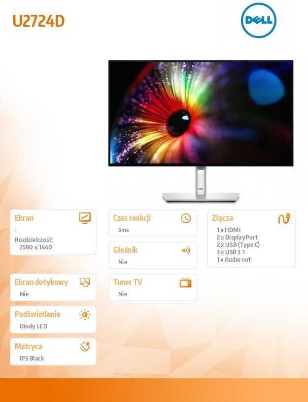 Dell UltraSharp U2724D 27" 2560 x 1440 IPS 120 Hz Schwarz, Silber