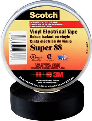 3M SUPER88-38X33 Isolierband Scotch® Schwarz (L x B) 33 m x 38 mm 1 Rolle(n) (SUPER88-38X33)