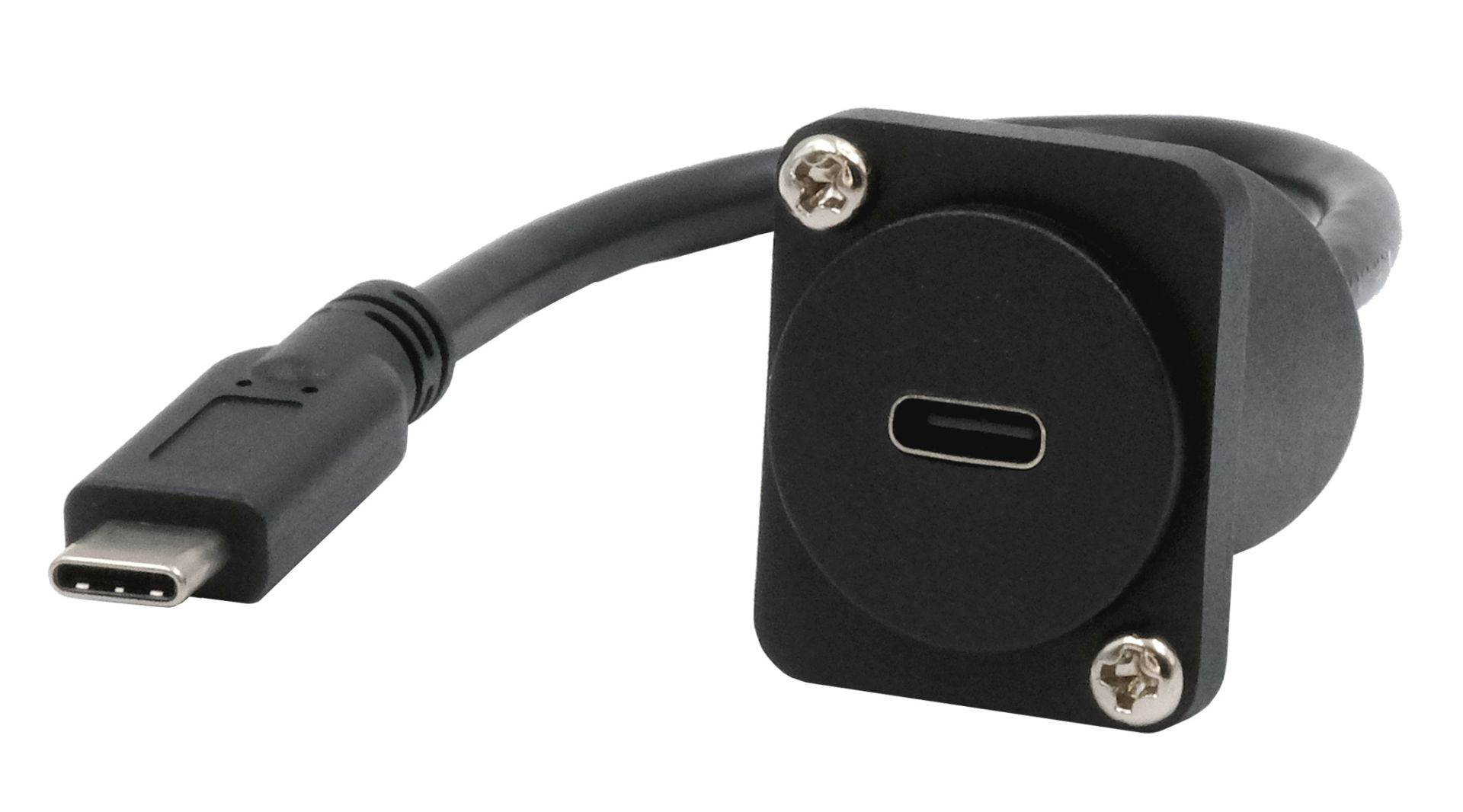 Exsys EX-49166 USB-C Kabel-Adapter Buchse zu Stecker USB 3.2 Gen 2 0,2 m Schwarz