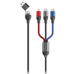 2GO 797361 USB Kabel 1,2 m USB A/USB C USB C/Micro-USB B/Lightning Schwarz (797361)