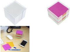 kangaro Zettelbox, transparent, bestückt, 700 Blatt farbig Kunststoff-Box, mit Griffaussparung, Füllung: 700 Blatt, - 1 Stück (K-6301)