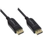 Optisches Hybrid DisplayPort 1.2 Anschlusskabel, 4K2K / UHD 60Hz, vergoldete Stecker und Kupferkontakte, schwarz, 100m, PYTHON® Series (GC-M0180)