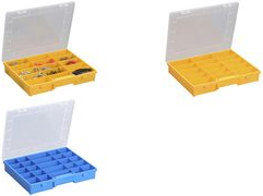 allit Sortimentskasten "EuroPlus Basic", Größe: 37/15, gelb transparenter, hochschlagfester Polypropylen, 15 Fächer, - 1 Stück (457240)
