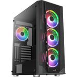 Aerocool Prism ARGB. Typ: PC, Produktfarbe: Schwarz, Unterstützte Motherboards Formfaktoren: ATX, micro ATX, Mini-ITX. Unterstützte Stromversorgungs-Formfaktoren: ATX. Installierte Lüfter (Vorderseite): 3x 120 mm, Durchmesser unterstützte Vorderseitenlüfter: 120,140 mm, Installierte Lüfter hinten: 1x 120 mm. Breite: 216,7 mm, Tiefe: 403 mm, Höhe: 477 mm (ACCM-PB29143.11)