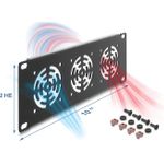 Delock 10? 2 HE Rackblende für 3 Lüfter 60 x 60 mm dunkelgrau (67431)