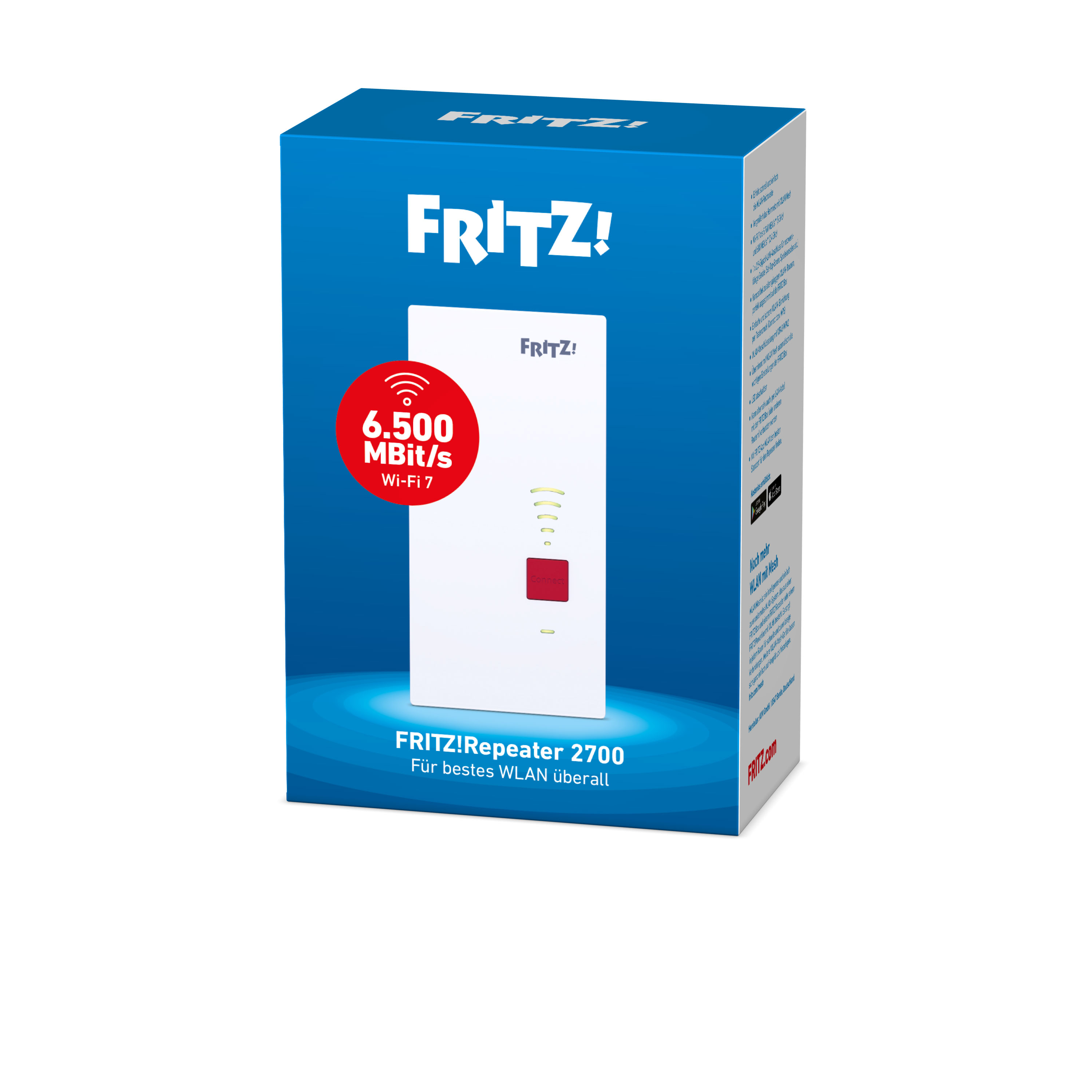FRITZ!Repeater 2700 WLAN Repeater Wi-Fi 7 6,5 Gbps Weiß