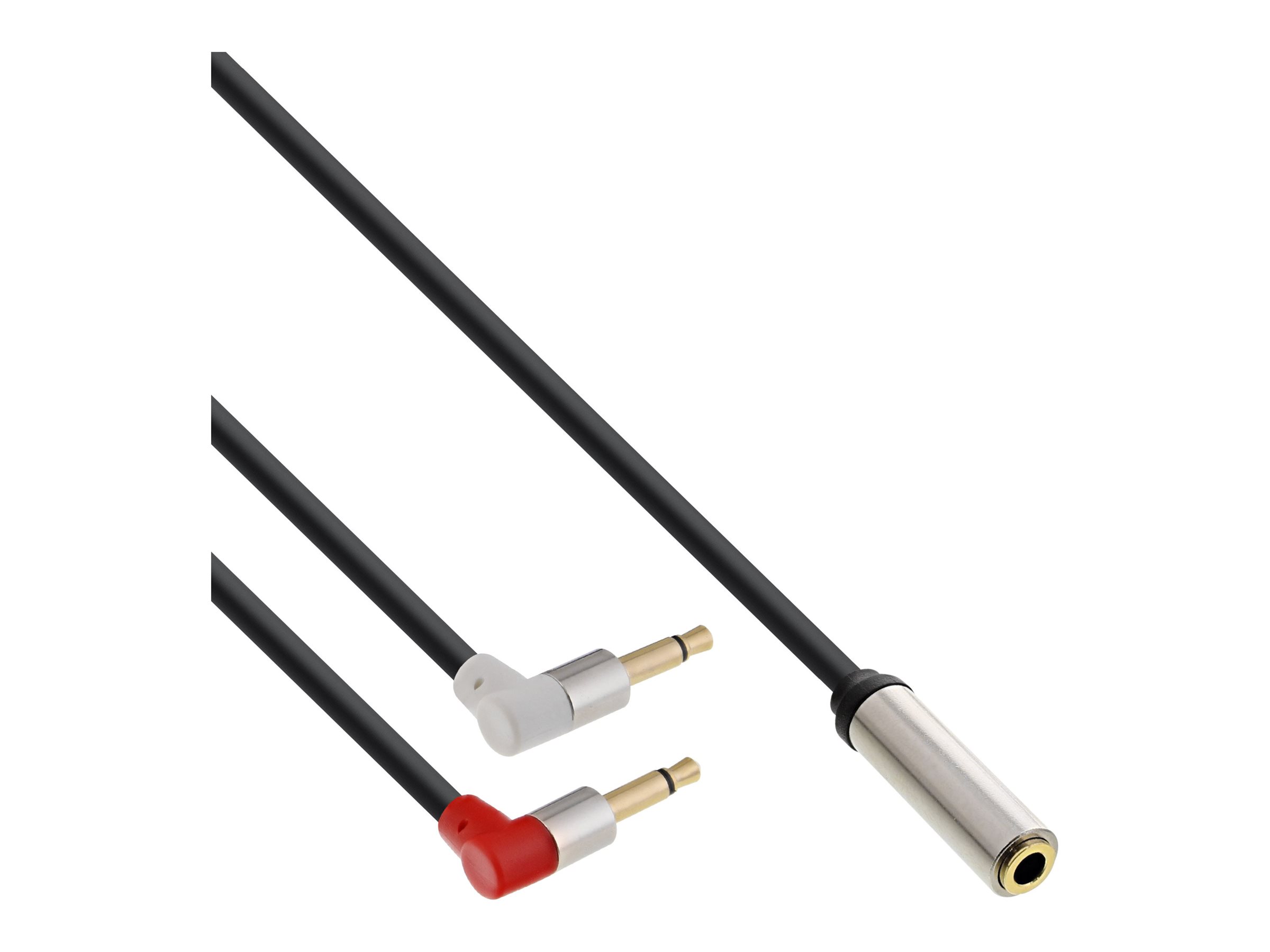 InLine Slim Kopfhörer-Adapterkabel 2x 3,5 mm Klinke Stecker an 3,5 mm Klinke Buchse 15 cm Schwarz