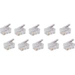 shiverpeaks ®-BASIC-S--Netzwerk Modular-Stecker RJ10 4polig, 4 Kontakte belegt, für Rundkabel, vergoldete Kontakte--VE 10 (BS72039-R10)