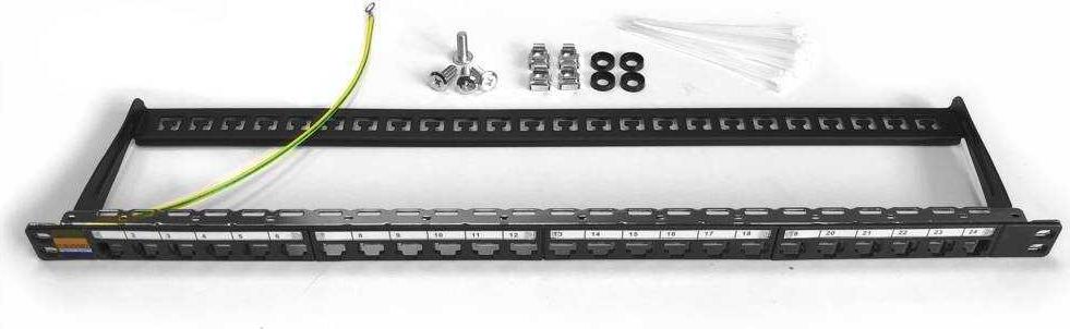 IT-BUDGET Platzsparendes 19"-Patchpanel für Keystone Module (90ITB05MT24PS)