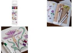 uni-ball Fineliner EMOTT, 5er Set "Secret Garden" pigmentierte Tinte auf Wasserbasis, dokumentenecht, starke, - 1 Stück (PEMSY/5 20)