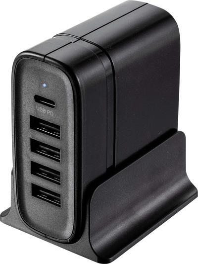 VOLTCRAFT VC-11374045 USB-Ladegerät Steckdose Ausgangsstrom (max.) 4400 mA 5 x USB, USB-C™ Buchse USB Power Delivery (USB-PD) (VC-11374045)