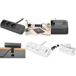 DIGITUS 3-Wege-Schreibtisch-Steckdose 3x Steckdose 2x USB-A 1xUSB-C 3680W 12W 30W - Steckdosenleiste (DA-70625)