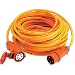 AS Schwabe Strom Verlängerungskabel [ CEE-Stecker - CEE-Kupplung] 16 A Orange 10.00 m mit Phasenwender 60564 (60564)