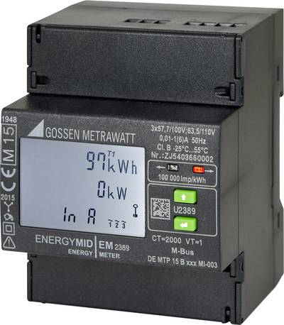 Gossen Metrawatt Drehstromzähler mit Wandleranschluss digital MID-konform: Ja U2389-V021 (U2389-V021)