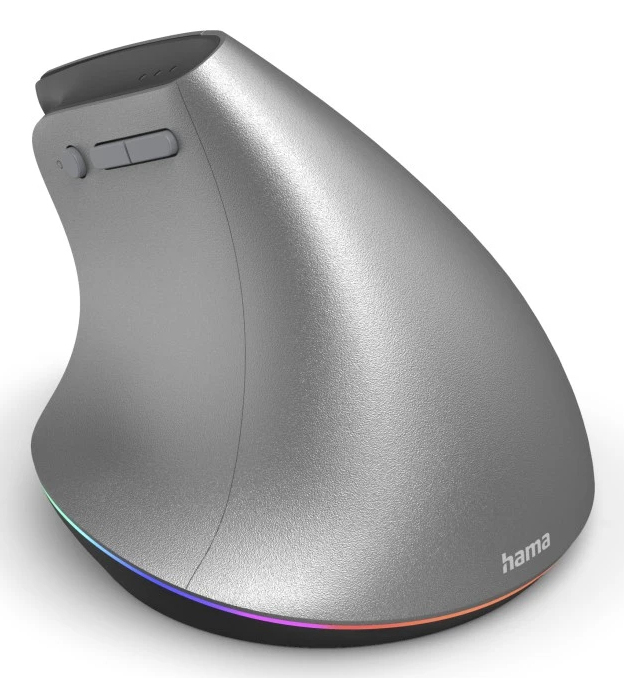 Hama EWM-700R Ergonomische Vertikalmaus Multi-Device Kabellos Optisch 2400 DPI Anthrazit