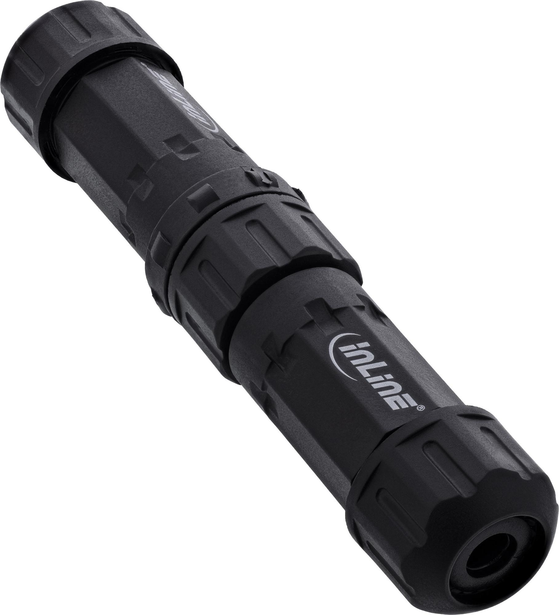 InLine Netzkabelkupplung IP68 3-polig Stecker/Buchse M20 schwarz (69927W)