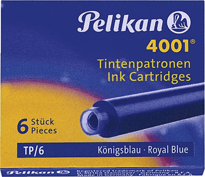 PELIKAN Tintenpat 4001 TP/6-2B k.-blau fuer Patronenfuellhalter loesch- auswaschbarer Tinte Blister mit 2 Etuis a 6 Patronen (00330795)