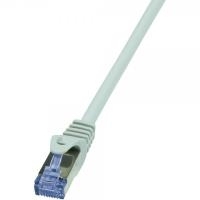 Logilink RJ45 Netzwerk Anschlusskabel CAT 6A S/FTP [1x RJ45-Stecker - 1x RJ45-Stecker] 0.25 m Grau Flammwidri (CQ3012S)