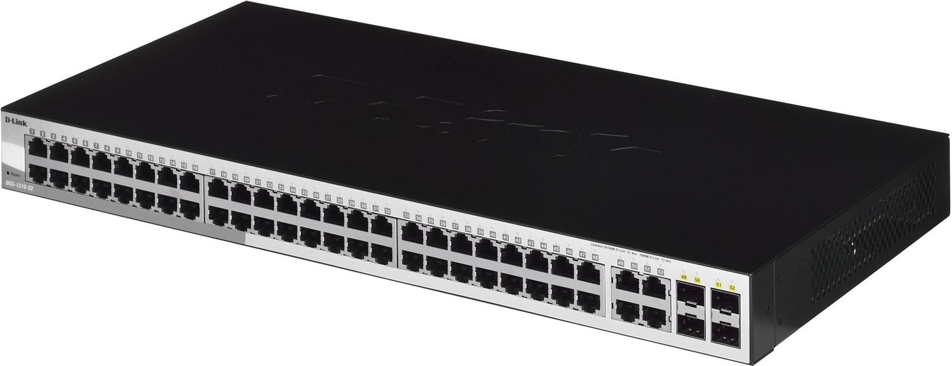 D-Link DGS-1210-52/E 52-Port Layer 2 Smart Managed Gigabit Switch Schwarz