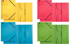 LEITZ Eckspannermappe, DIN A4, Karton 320 g-qm, rot aus Colorspankarton, 3 vollflächig verklebte Klappen am (3981-00-25)