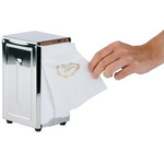 APS Serviettenspender, Edelstahl, hochglanzpoliert Füße mit rutsch- und kratzfester Gummierung, für Servietten - 1 Stück (11720)