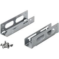 Wentronic Goobay Festplatten-Einbauwinkel 3.5" auf 13,30cm (5,25"), Grau-Silber - geeignet für den Einbau einer 3.5" Festplatte in einen 13,30cm (5,25") Gehäuseschacht (93034)
